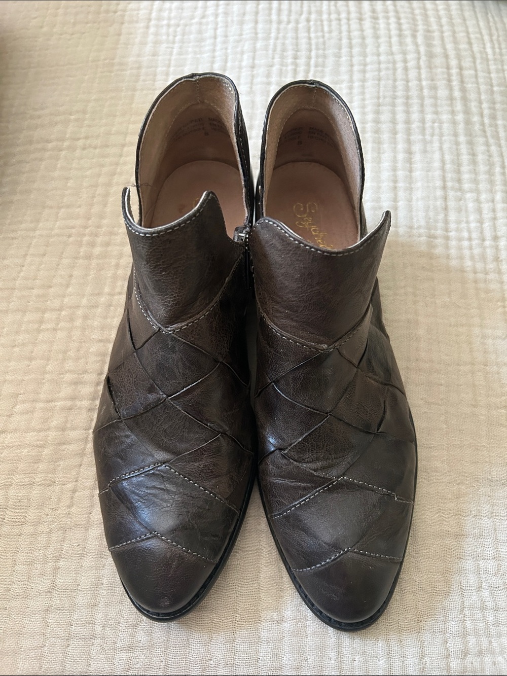 Seychelles Brown Woven Leather Chukka Boots